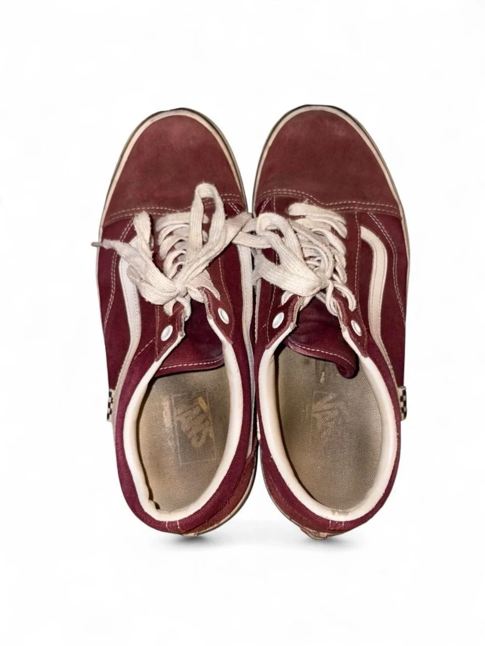 Vans burgundy and white Old Skool sneakers 11.5